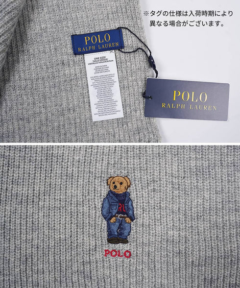 ポロ ラルフローレン POLO RALPH LAUREN solid denim bear scarf マフラー